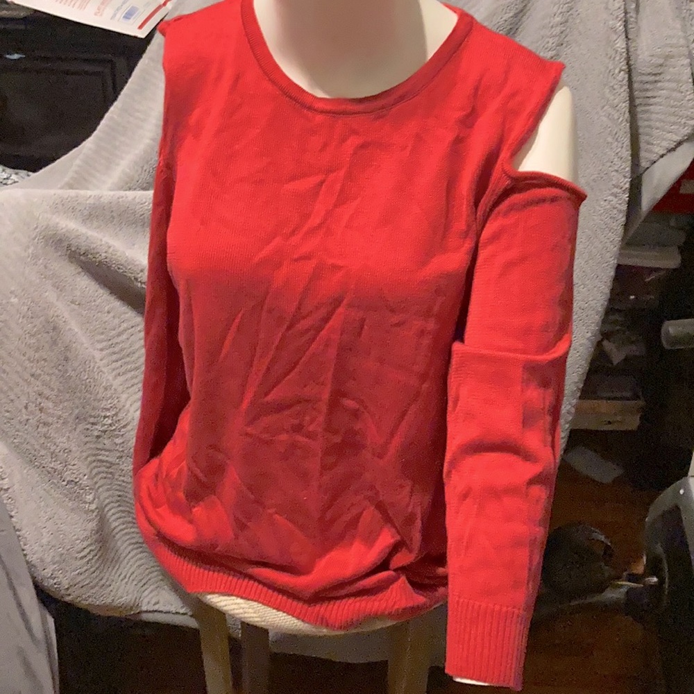 NY Collection Red Sweater Women’s Large